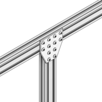 41-165-1SS MODULAR SOLUTIONS TIE PLATE 180MM X 180MM X 6MM T SHAPE WITH STAINLESS STEEL HARDWARE